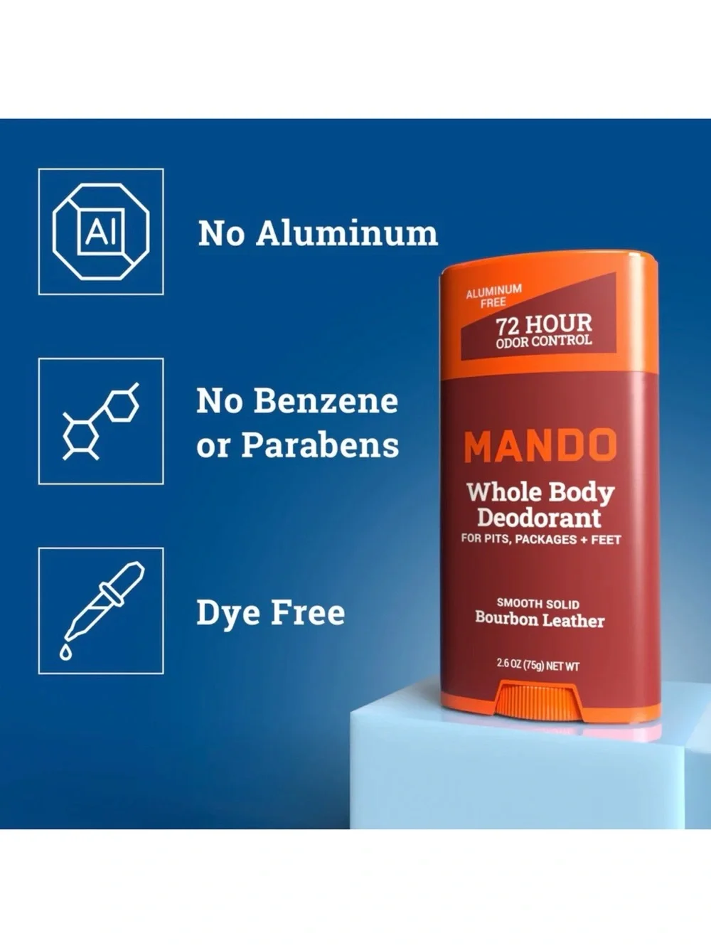 Mando Bourbon Leather Smooth Solid Whole Body Deodorant 2.6oz